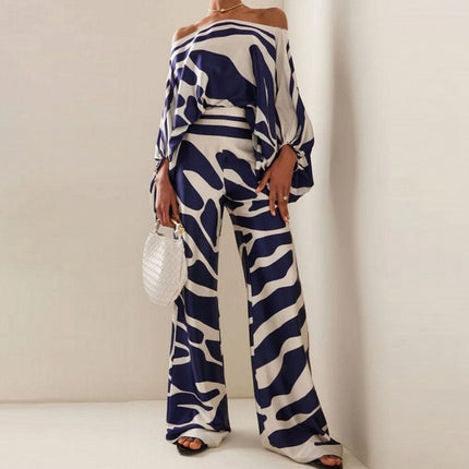 Solène | Elegant Two-Piece Set – One-Shoulder Pants Style