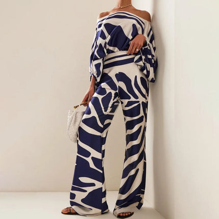 Solène | Elegant Two-Piece Set – One-Shoulder Pants Style