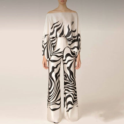 Solène | Elegant Two-Piece Set – One-Shoulder Pants Style
