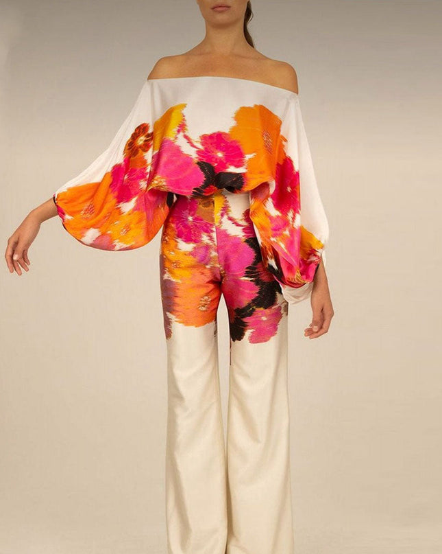 Solène | Elegant Two-Piece Set – One-Shoulder Pants Style