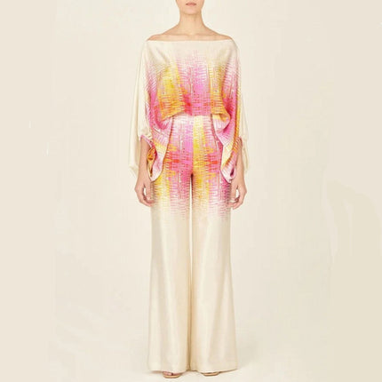 Solène | Elegant Two-Piece Set – One-Shoulder Pants Style