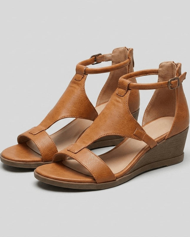 Solenne | Elegant Wedge Sandals – Orthopedic Comfort Fit