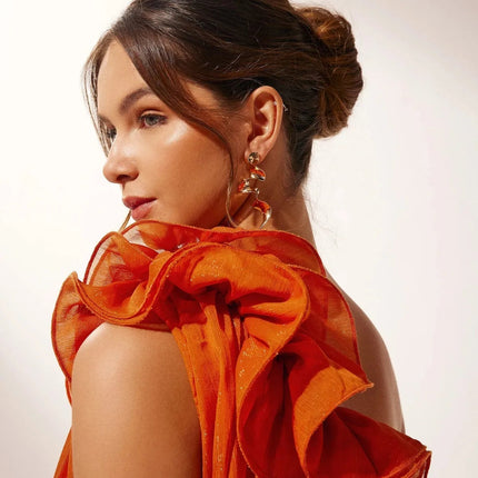 Tamsin | Dramatic Formal Party Dress – One-Shoulder Floral Style