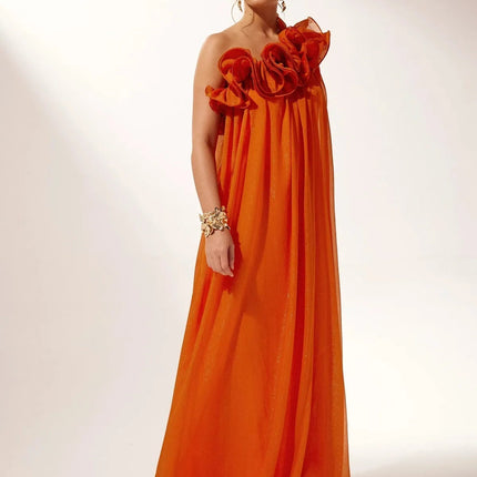 Tamsin | Dramatic Formal Party Dress – One-Shoulder Floral Style