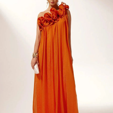 Tamsin | Dramatic Formal Party Dress – One-Shoulder Floral Style