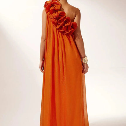 Tamsin | Dramatic Formal Party Dress – One-Shoulder Floral Style