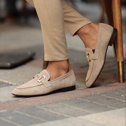 Men’s Slip-On Loafers – Metal Detail & Low Sole
