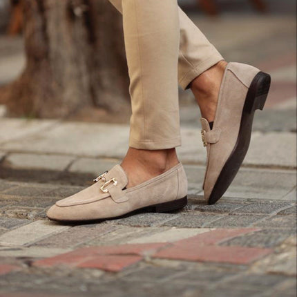 Men’s Slip-On Loafers – Metal Detail & Low Sole