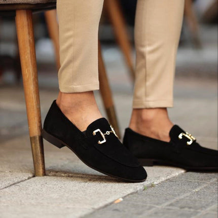 Men’s Slip-On Loafers – Metal Detail & Low Sole