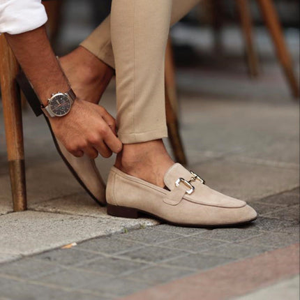 Men’s Slip-On Loafers – Metal Detail & Low Sole