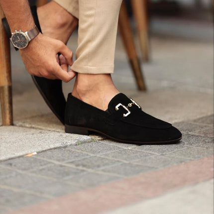 Men’s Slip-On Loafers – Metal Detail & Low Sole