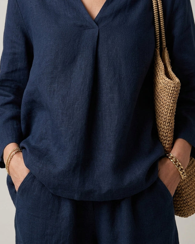 Thalia | Relaxed Two Piece Set – Women's Top & Wide-Leg Pants