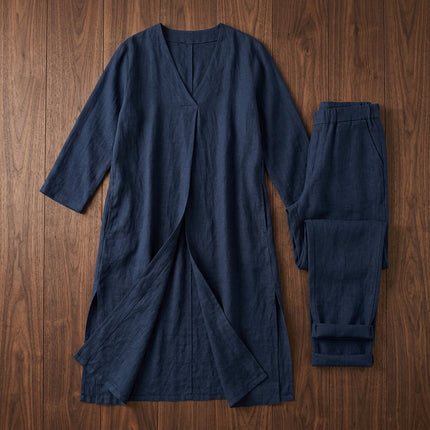 Thalia | Relaxed Two Piece Set – Women's Top & Wide-Leg Pants