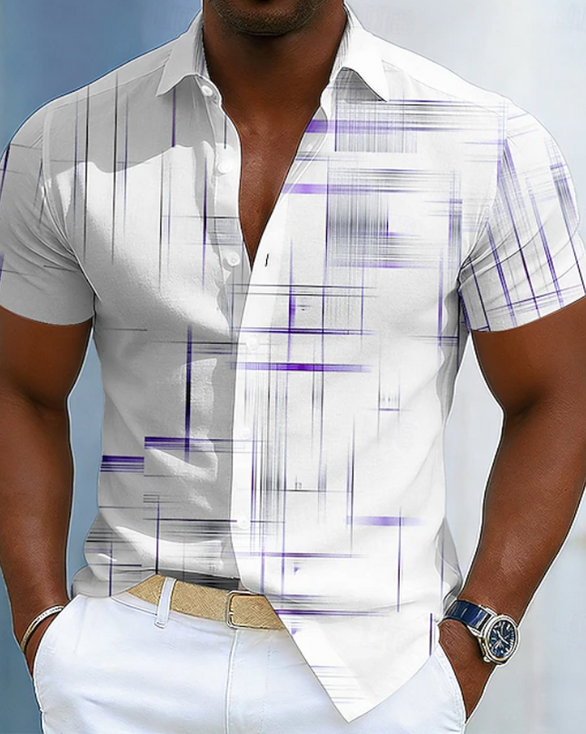 Valen | Modern Men's Shirt – Abstract Print Button-Up