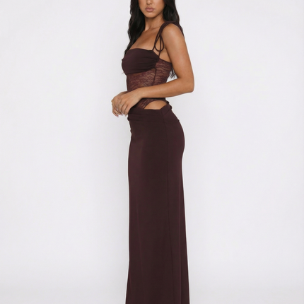 Veloura | Elegant Maxi Dress – Lace Waist Evening Style
