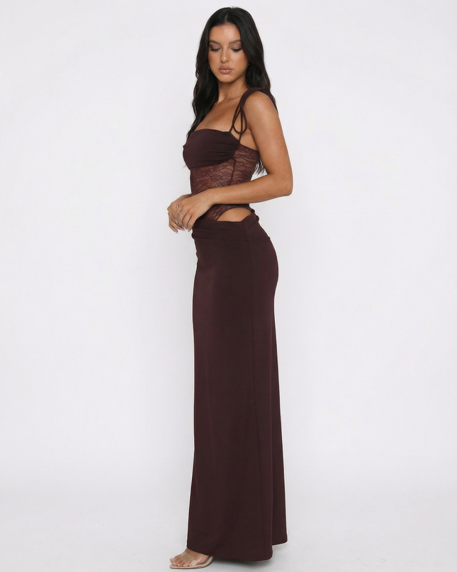 Veloura | Elegant Maxi Dress – Lace Waist Evening Style