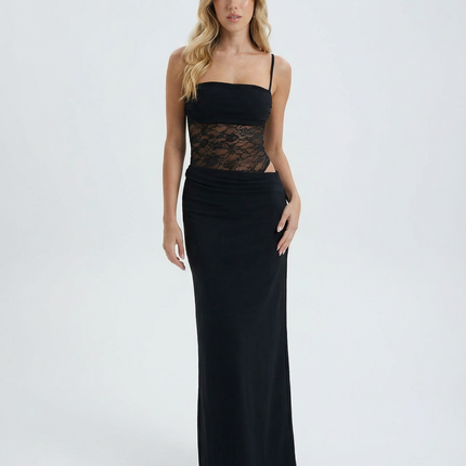 Veloura | Elegant Maxi Dress – Lace Waist Evening Style