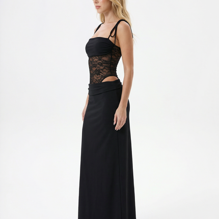 Veloura | Elegant Maxi Dress – Lace Waist Evening Style