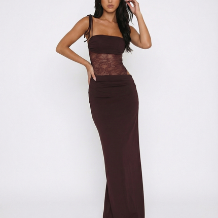 Veloura | Elegant Maxi Dress – Lace Waist Evening Style