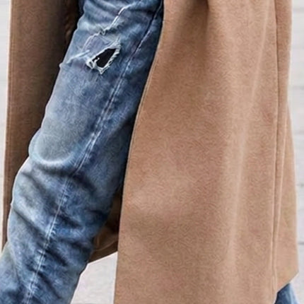 Victoria | Oversized Lapel Long Trench Coat – Button-Up Style