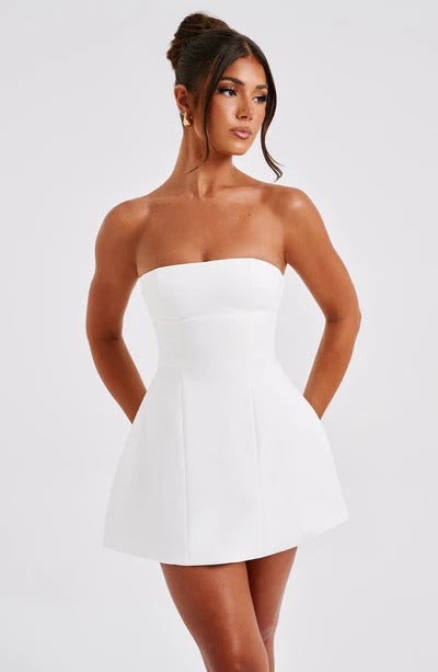 Violetta | Sculpted Cocktail Dress – Strapless Bubble Mini