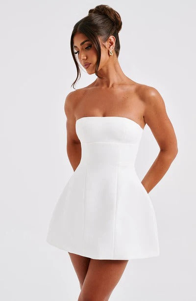 Violetta | Sculpted Cocktail Dress – Strapless Bubble Mini