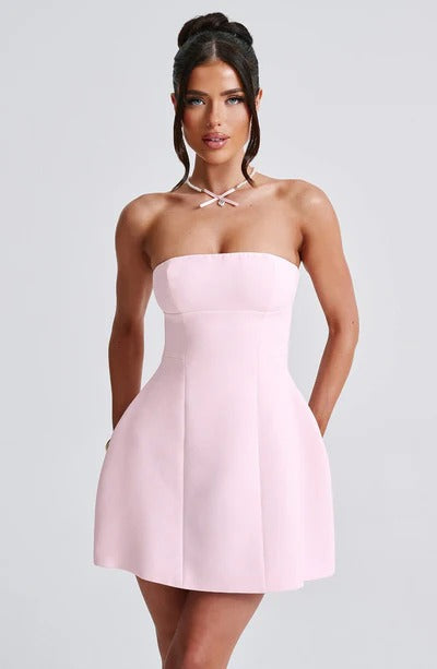 Violetta | Sculpted Cocktail Dress – Strapless Bubble Mini