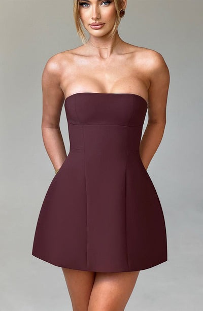 Violetta | Sculpted Cocktail Dress – Strapless Bubble Mini