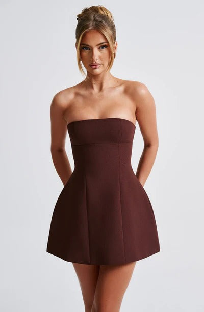 Violetta | Sculpted Cocktail Dress – Strapless Bubble Mini