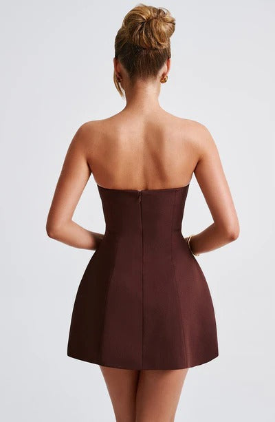 Violetta | Sculpted Cocktail Dress – Strapless Bubble Mini