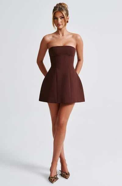 Violetta | Sculpted Cocktail Dress – Strapless Bubble Mini