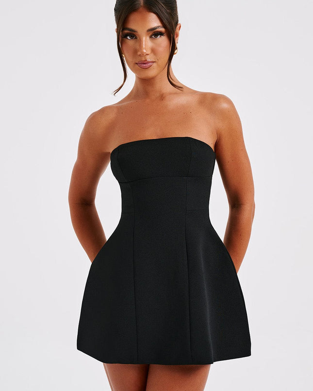 Violetta | Sculpted Cocktail Dress – Strapless Bubble Mini