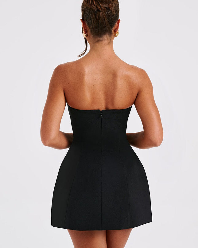 Violetta | Sculpted Cocktail Dress – Strapless Bubble Mini