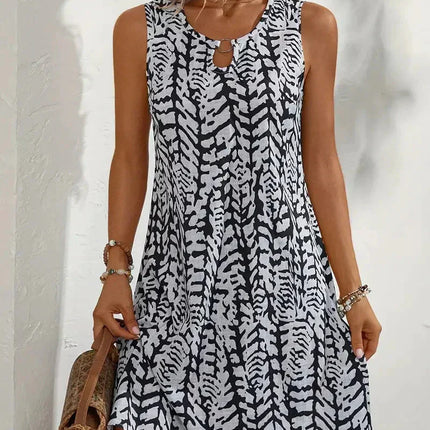 Virelle | Printed Summer Dress – Sleeveless Relaxed Midi Style