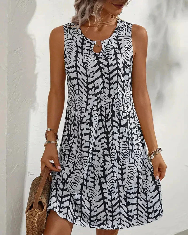Virelle | Printed Summer Dress – Sleeveless Relaxed Midi Style