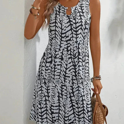 Virelle | Printed Summer Dress – Sleeveless Relaxed Midi Style