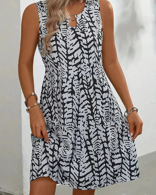 Virelle | Printed Summer Dress – Sleeveless Relaxed Midi Style
