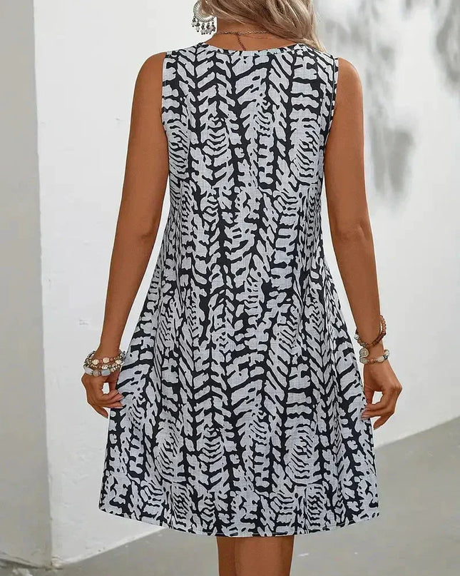Virelle | Printed Summer Dress – Sleeveless Relaxed Midi Style