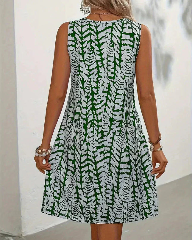 Virelle | Printed Summer Dress – Sleeveless Relaxed Midi Style