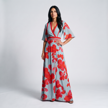 Vivienne | Elegant Floral Wrap Maxi Dress