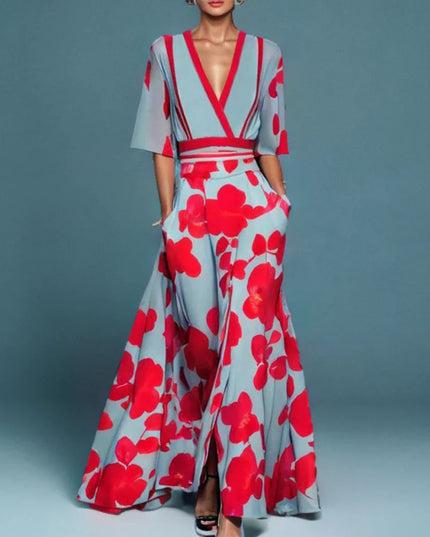 Vivienne | Elegant Floral Wrap Maxi Dress