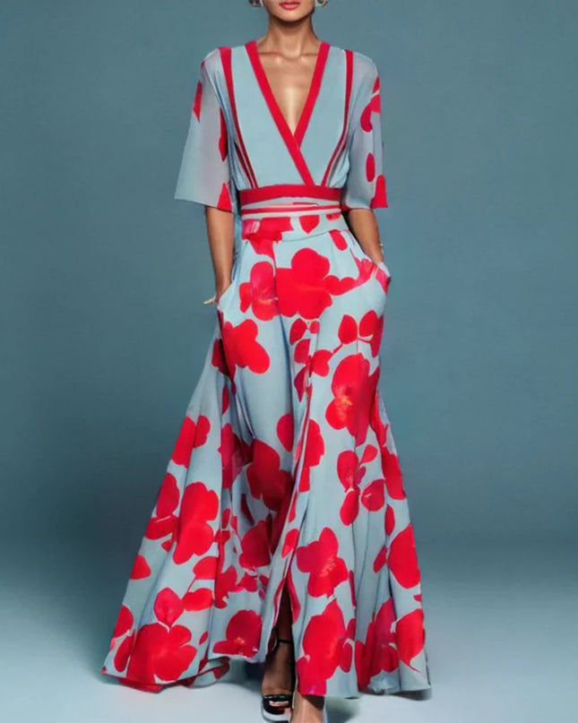 Vivienne | Elegant Floral Wrap Maxi Dress