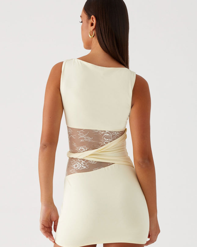 Vivienne | Elegant Mini Dress – Lace Panel Bodycon Style