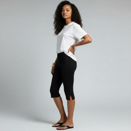Ysella | Cropped Capri Pants – Women's Split Hem Comfort Fit
