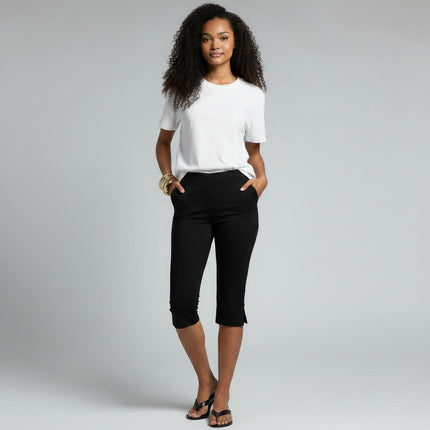 Ysella | Cropped Capri Pants – Women's Split Hem Comfort Fit