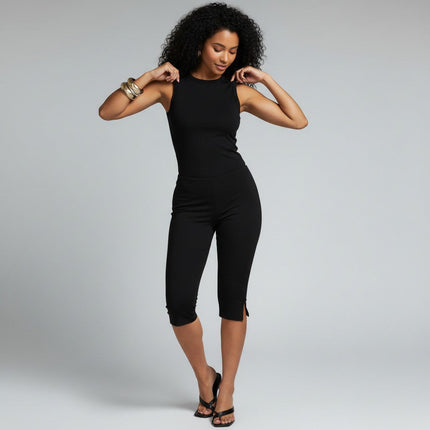 Ysella | Cropped Capri Pants – Women's Split Hem Comfort Fit