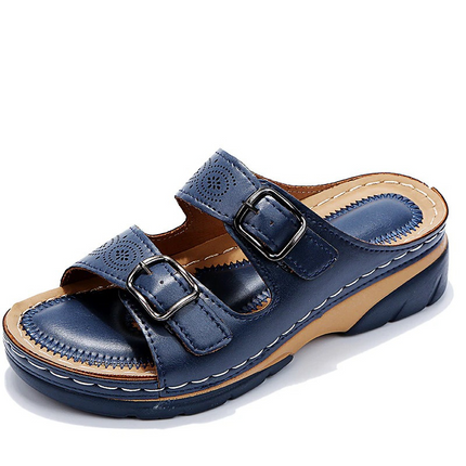 Yvaine | Comfort Wedge Sandals – Orthopedic Double Buckle