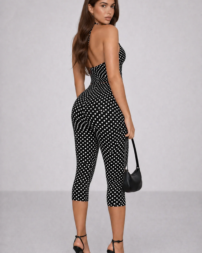Zinnia | Chic Two Piece Outfit – Halter Top & Capri Trousers
